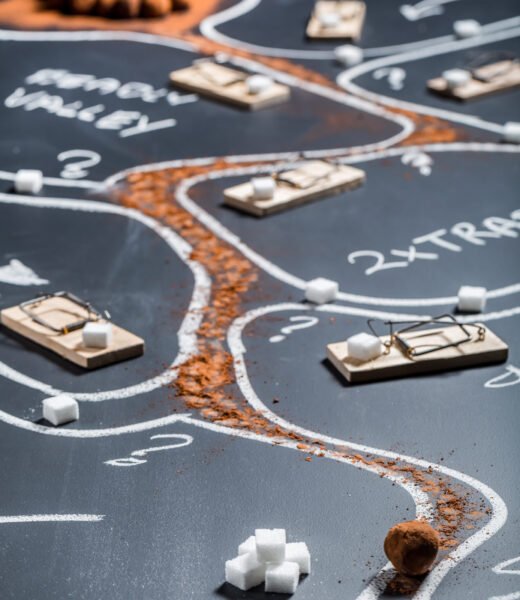 Difficult maze to find the sweet treasure